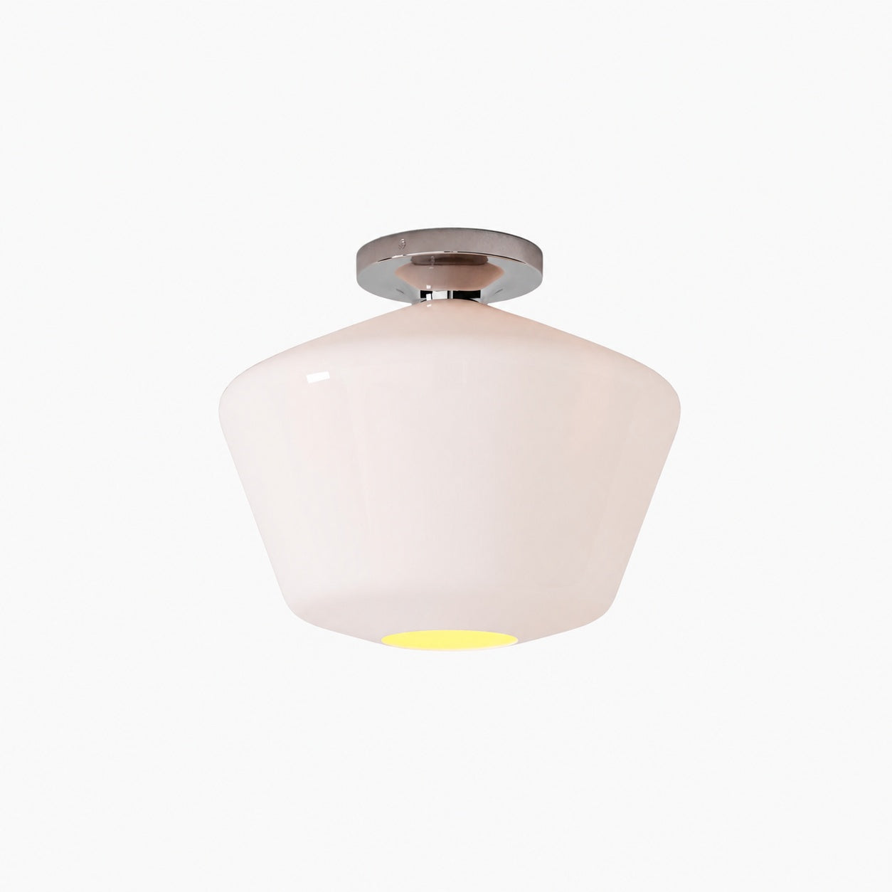 Merin Minimalist Sleek Geometric Glass Flushmount Light