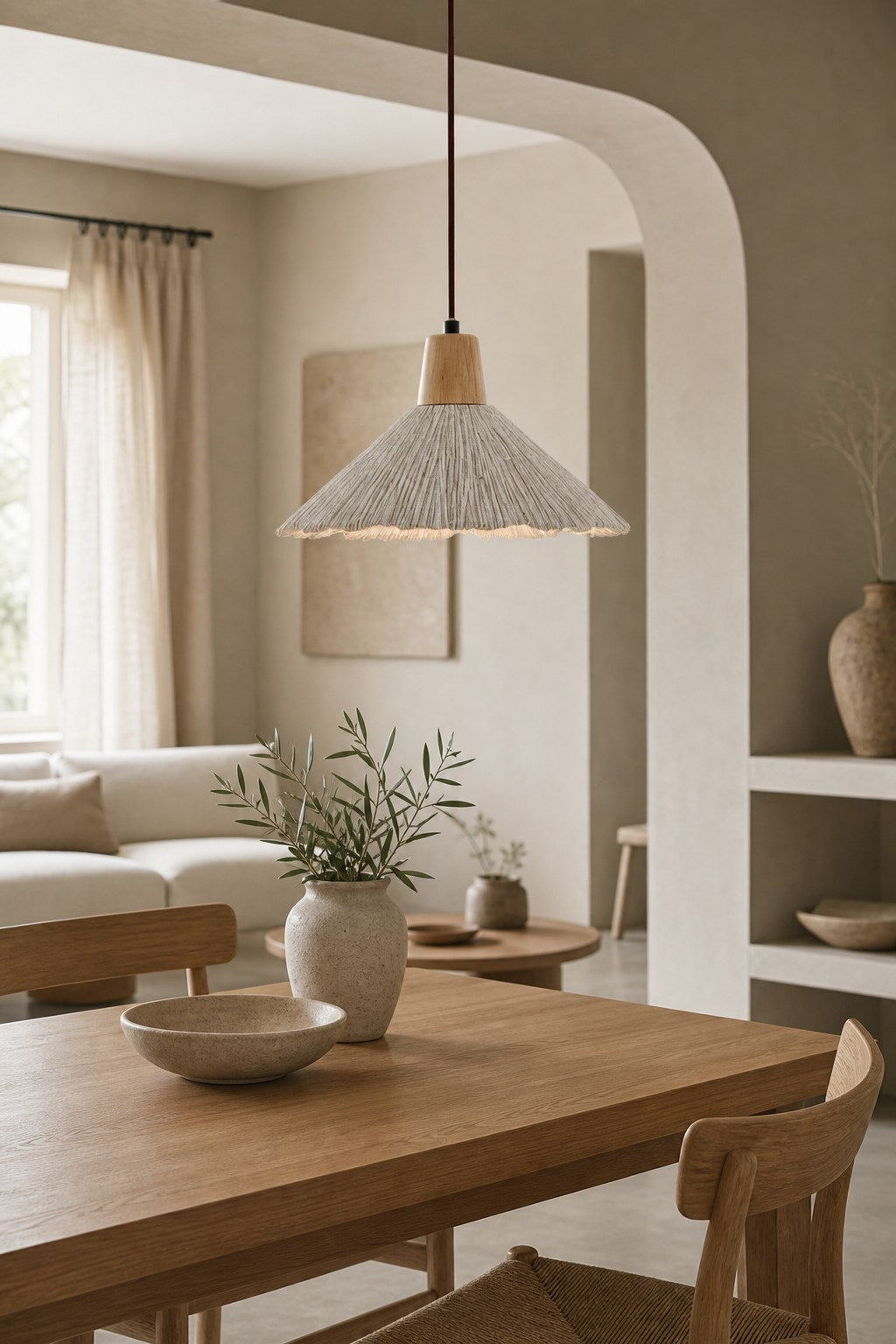 Solaraeon Pleated Pendant Lamp Modern Industrial Hanging Light for Dining and Living Spaces