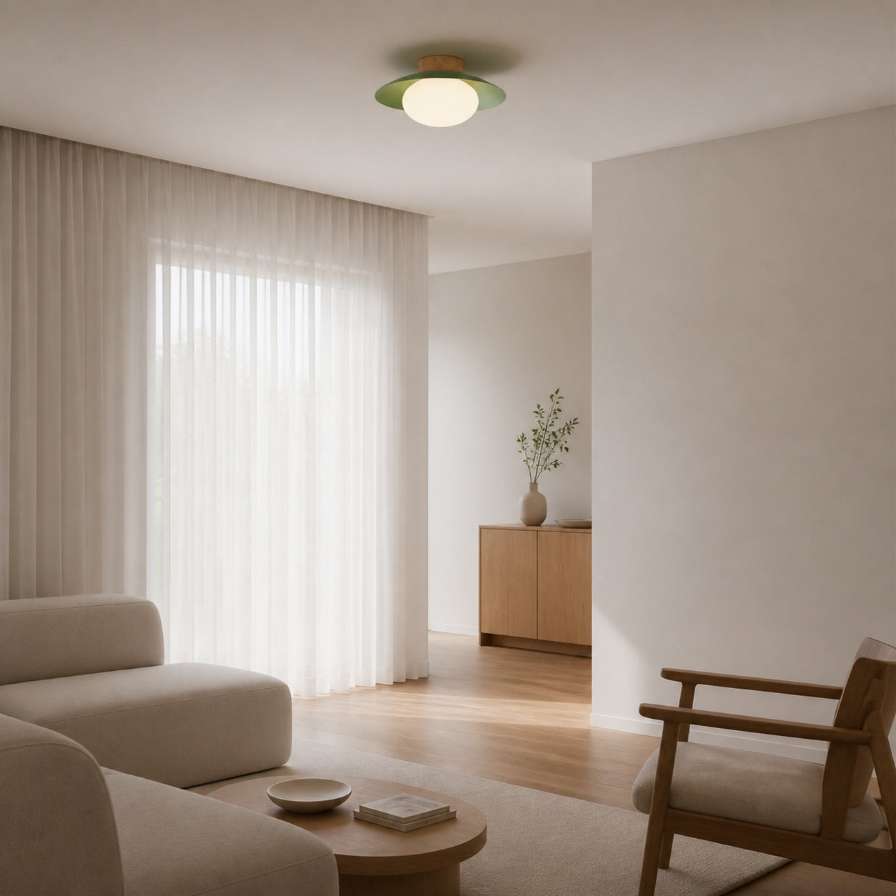 Oribela Ceiling Light Sculptural Globe Aesthetic with Soft Ambient Glow for Kitchen and Lounge
