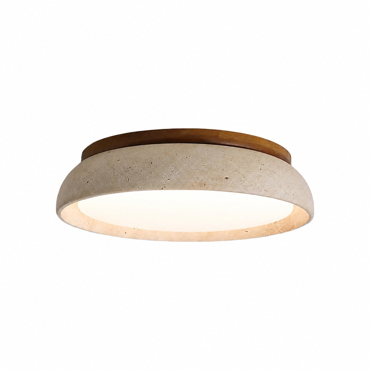 Torvella Round Ceiling Light Sculptural Disc Flush Mount - Modern Natural Bedroom Lighting