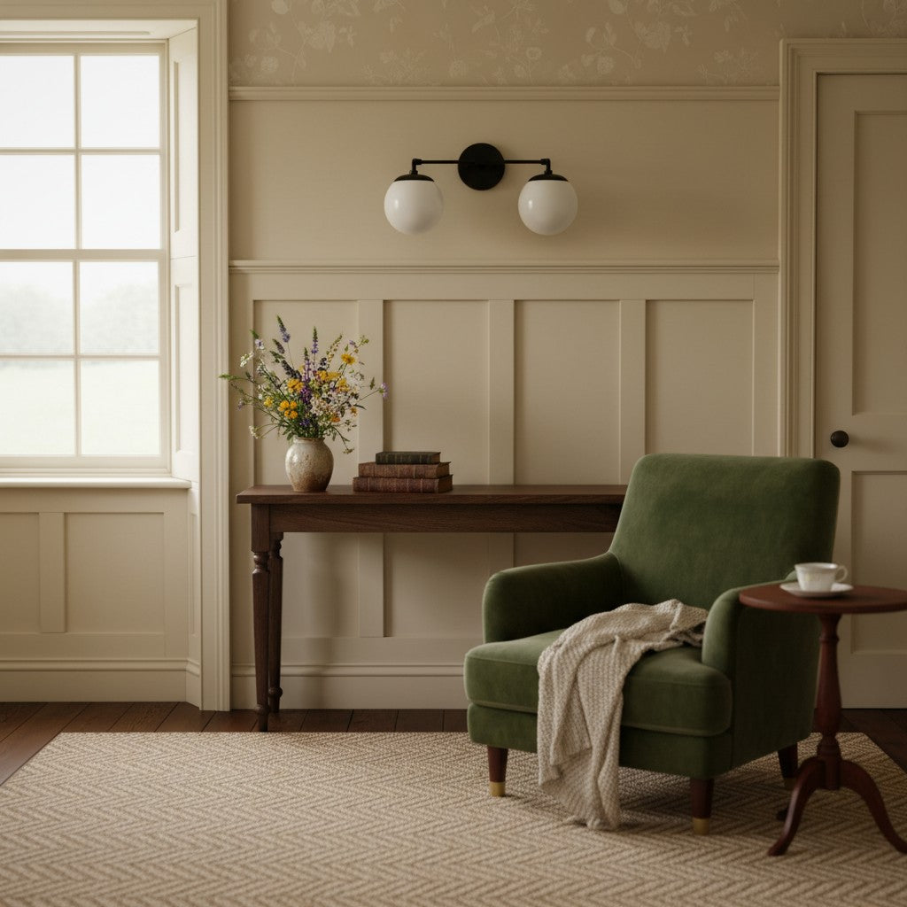 Glorica Glass Wall Sconce - Modern Vintage Vanity Light Fixture