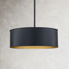 Black Metal Drum Pendant Lamp - Industrial 4 - Light Chandelier