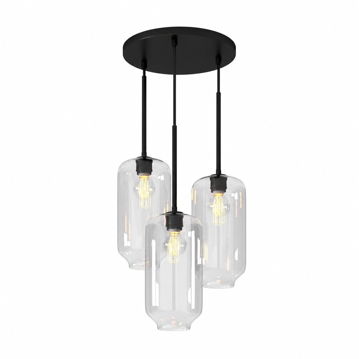 Lumivelle Pebble Glass Chandelier - 3-Light Modern Pendant Style