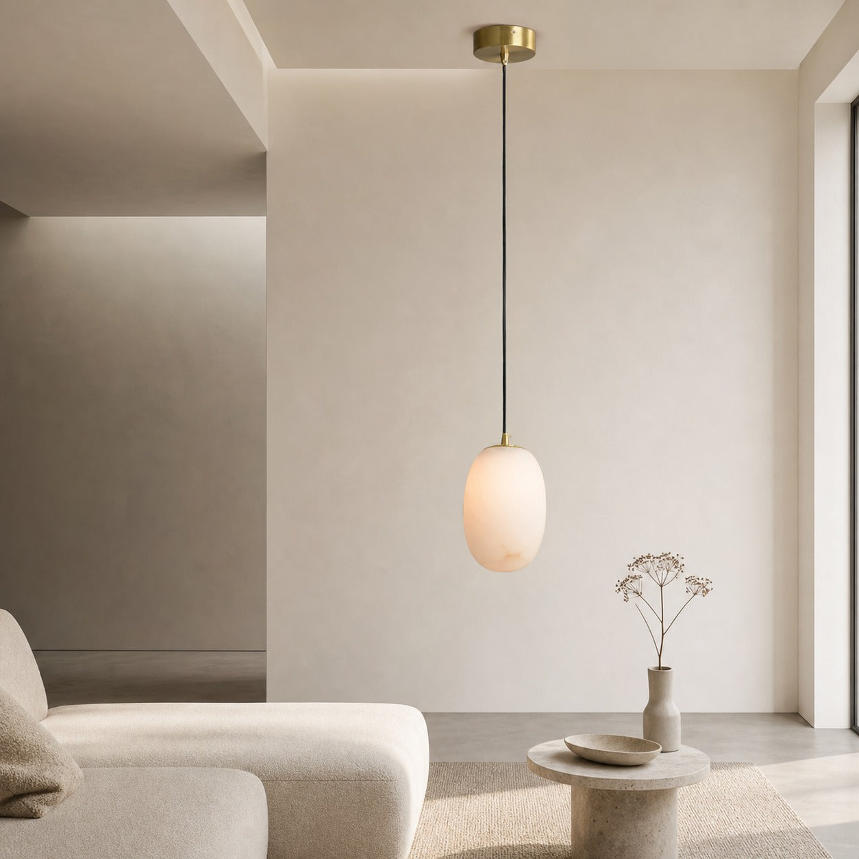 Alabaster Bedside Pendant Light