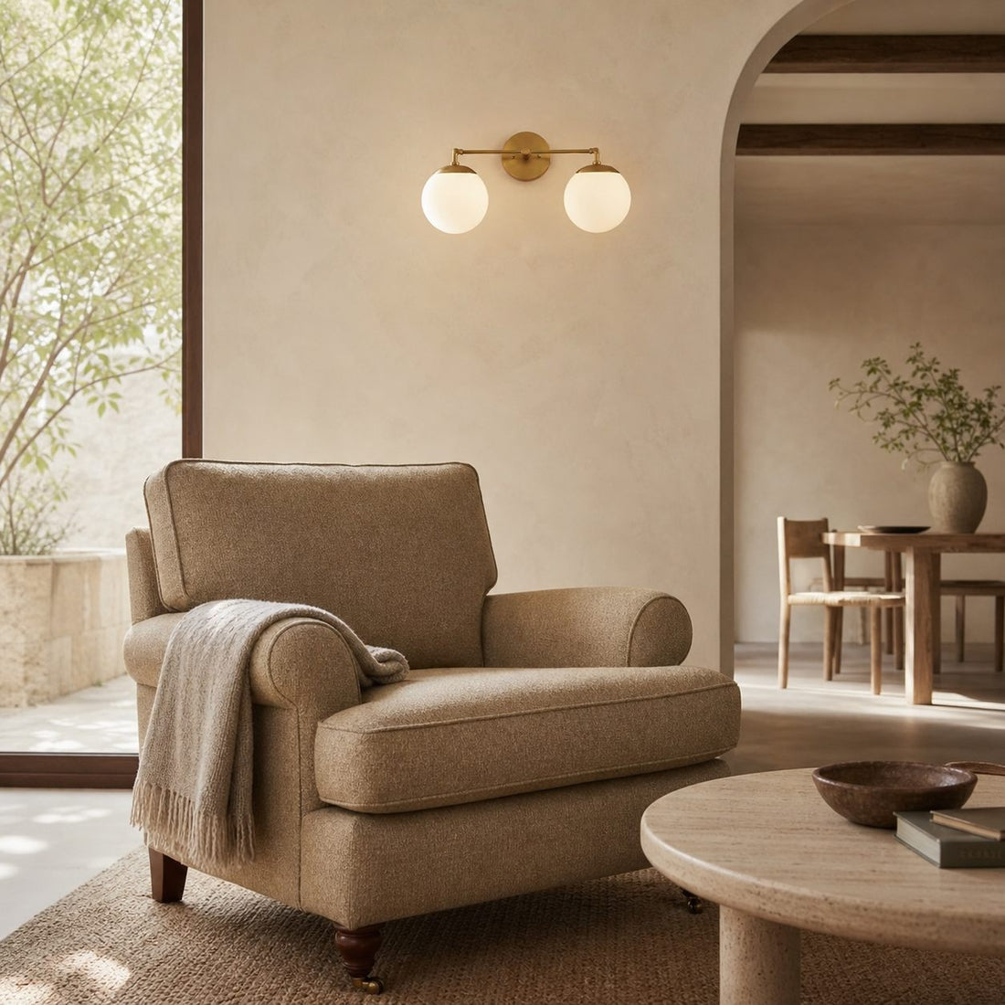 Glorica Glass Wall Sconce - Modern Vintage Vanity Light Fixture