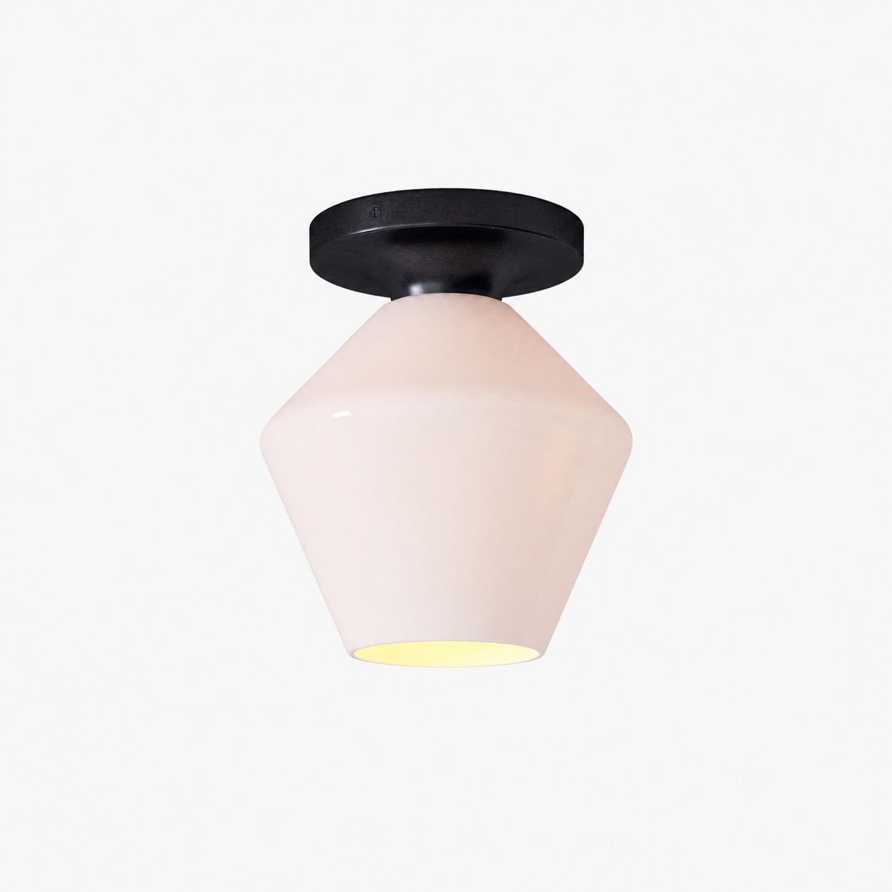 Merin Minimalist Sleek Geometric Glass Flushmount Light