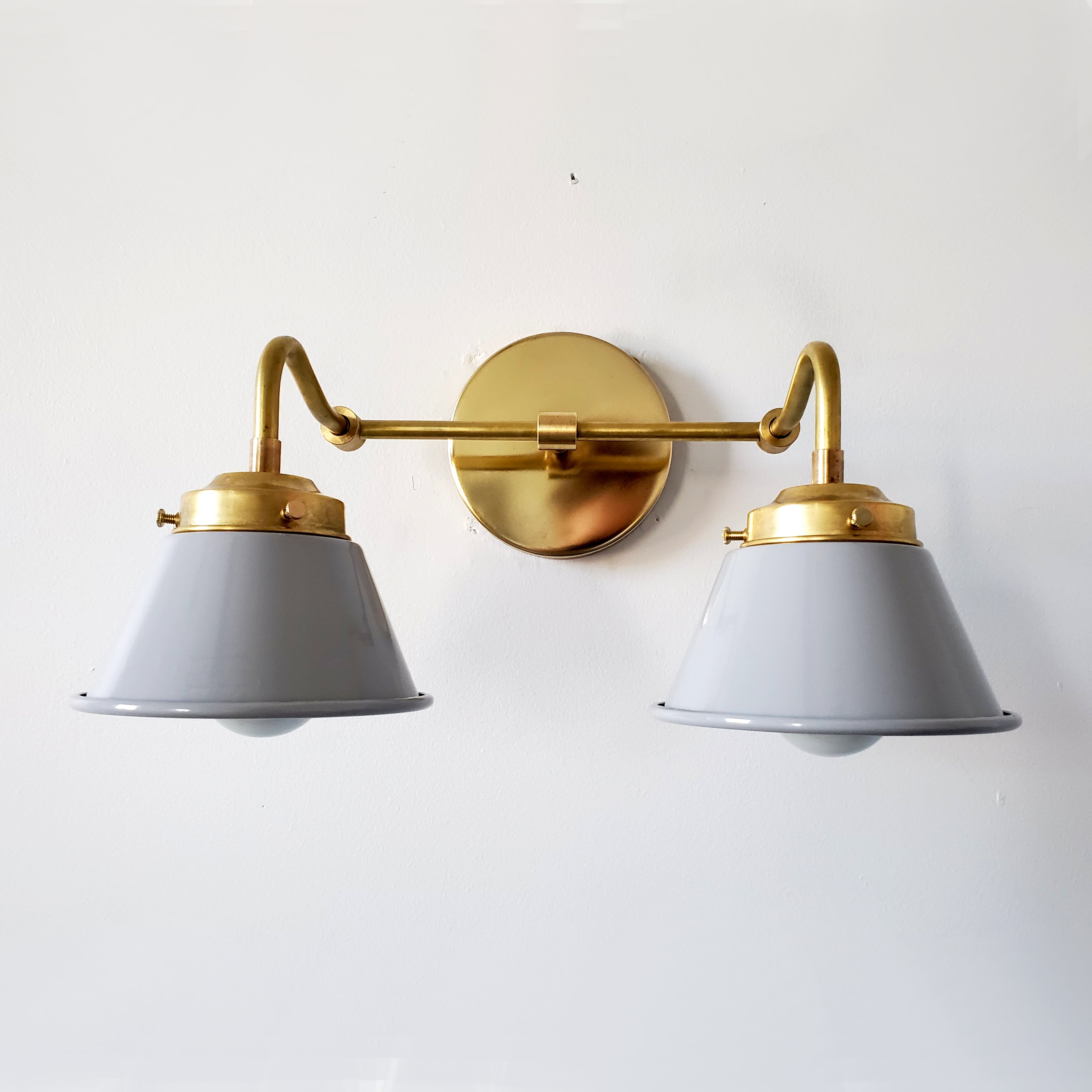 Modern Double Cone Brass Sconce - Accent Lighting For Bathroom & Hallway