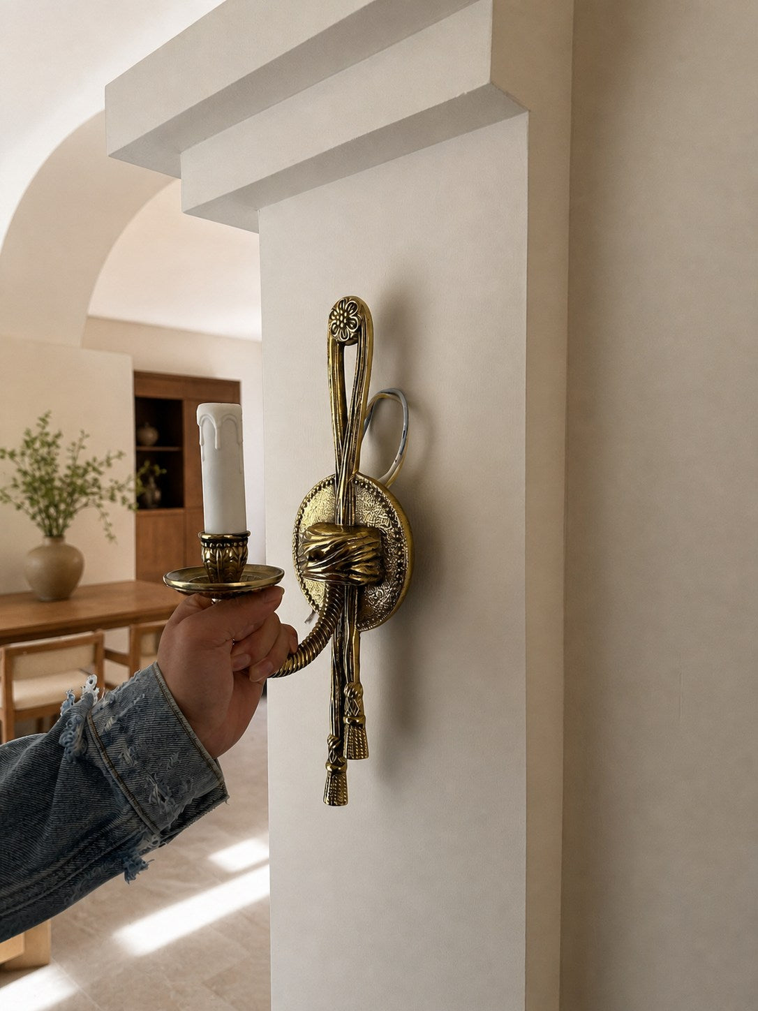 Cast Brass Sconce