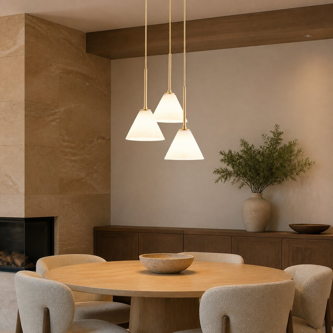 Conica 3-Light Cone Chandelier - Sculptural Glass Pendant Lighting Modern Style