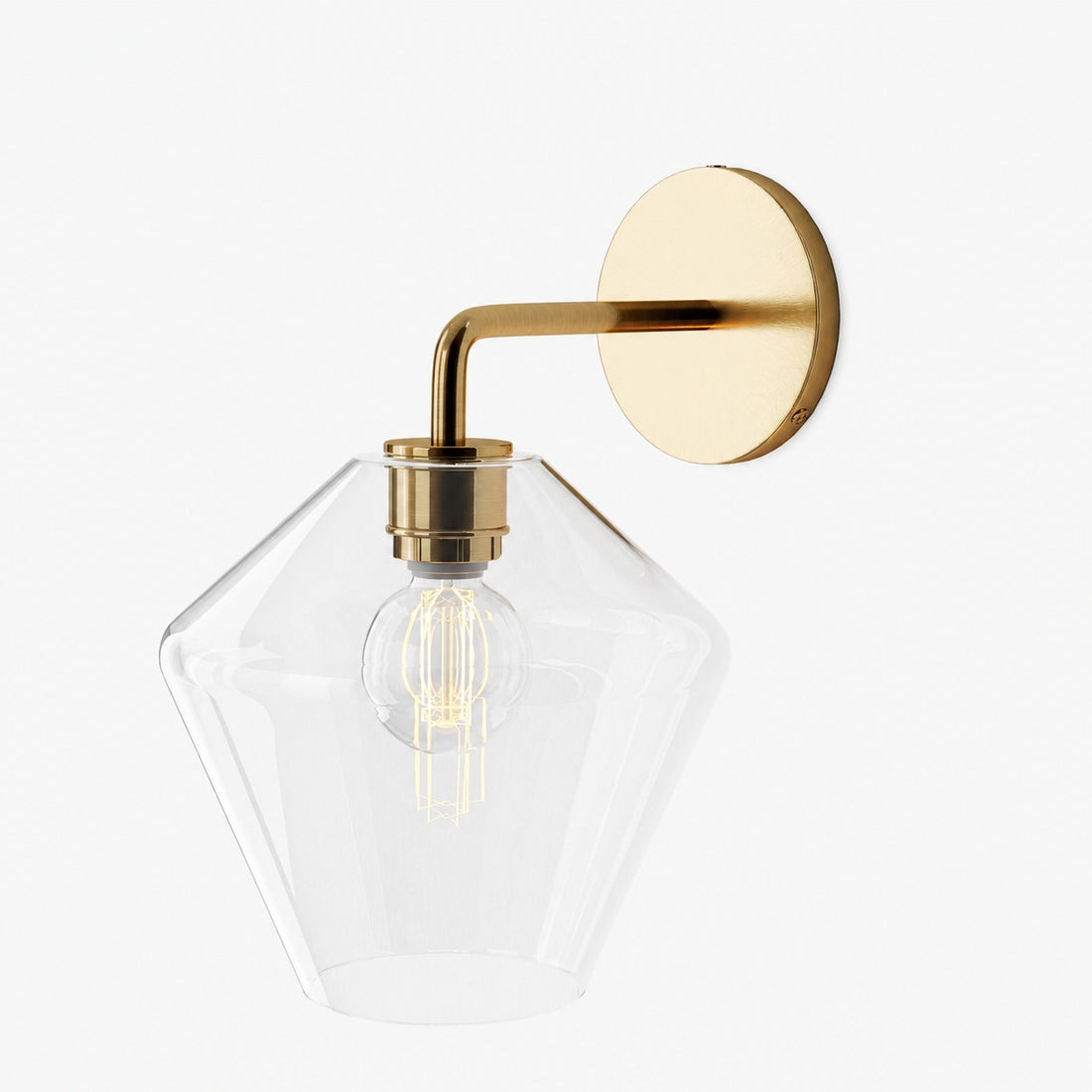 Merin Sculptural Milk Glass Geometric Wall Lamp