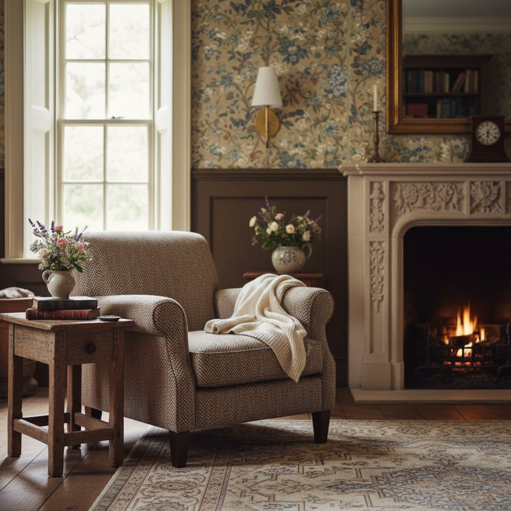 Curva Metal Collection Traditional Wall Light - Brass Finish with Shade