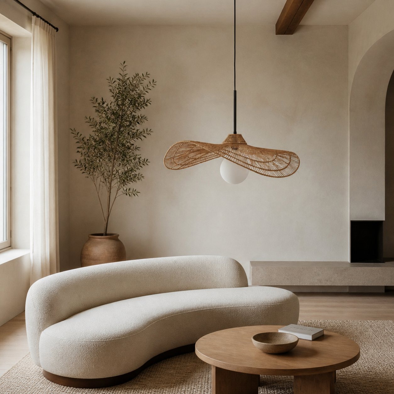 Florevian Tiered Shade Pendant Light with Woven Textured Design for Dining Room