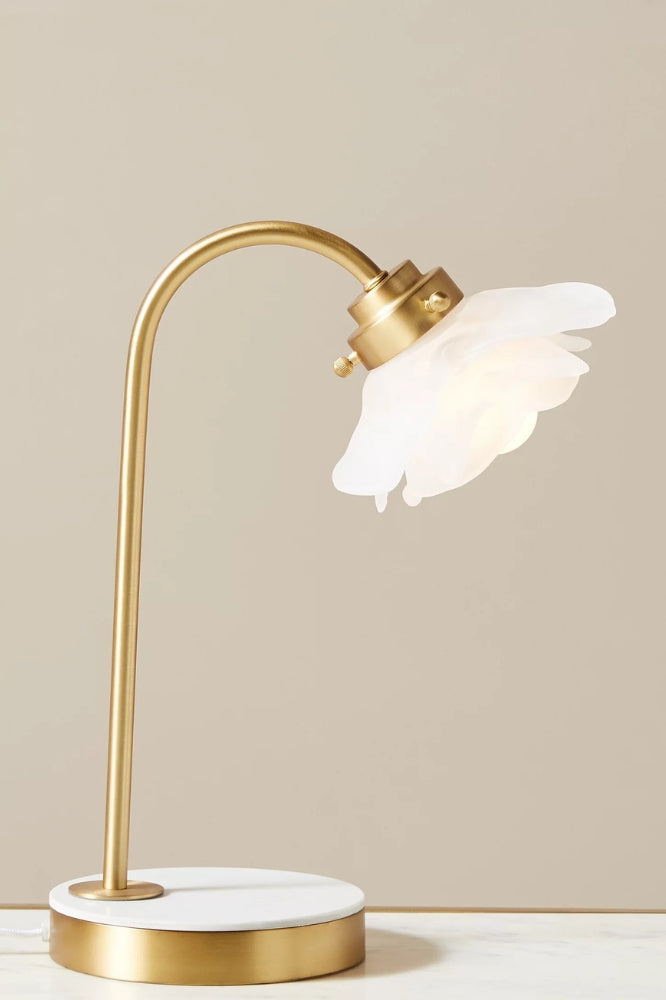Revalis Glass Flower Task Lamp – Modern Frosted Petal Lighting