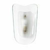 Clear glass wall sconce on a white background