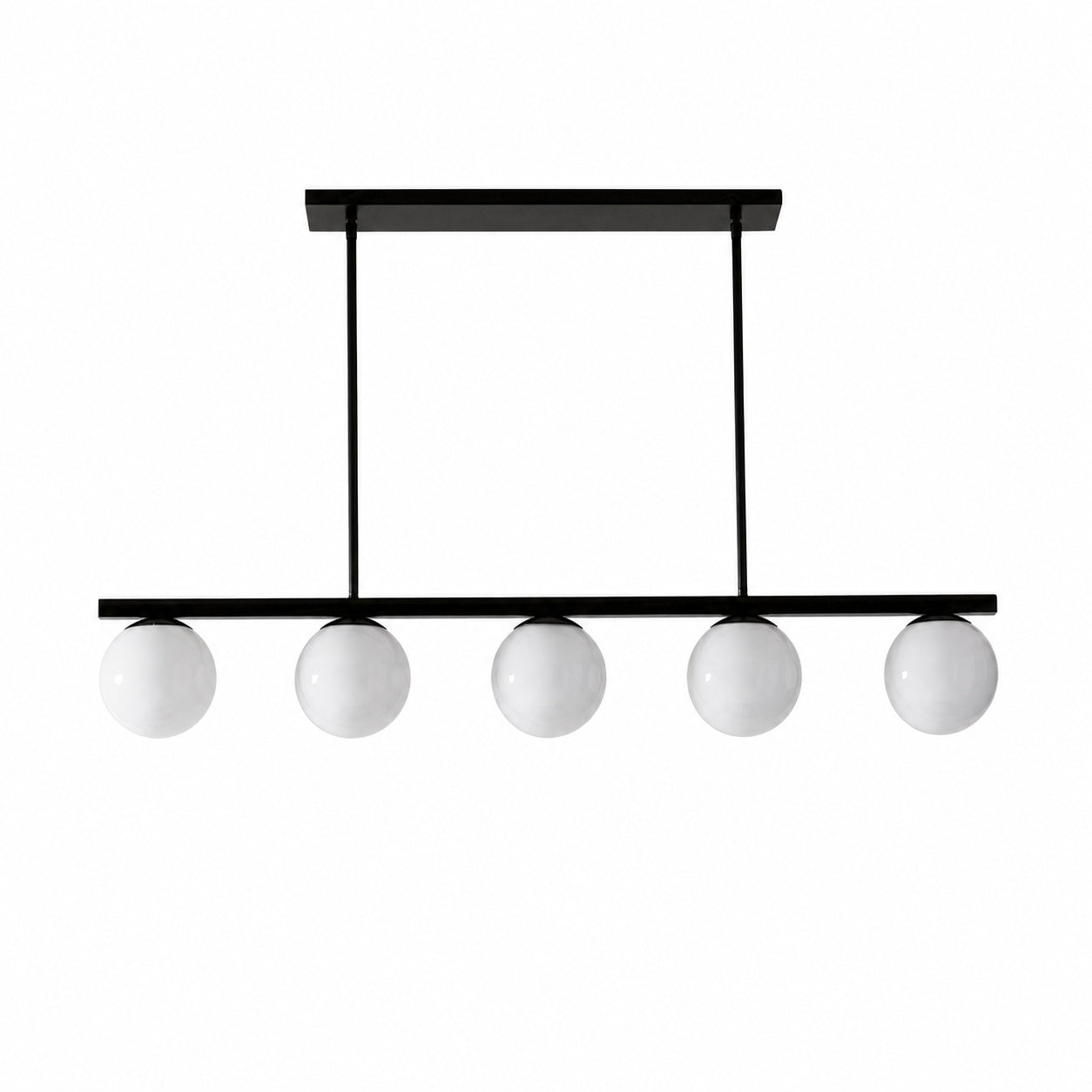 Brelia Round Light Chandelier - Modern Milk Glass Globe Ceiling Light