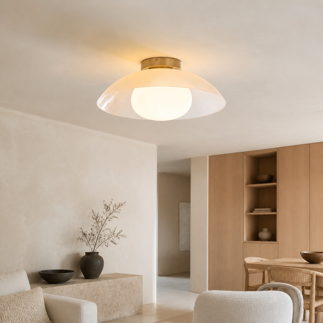 Elorina Flush Mount Glass/Metal Ceiling Light - A Stylish Fixture for Modern Spaces