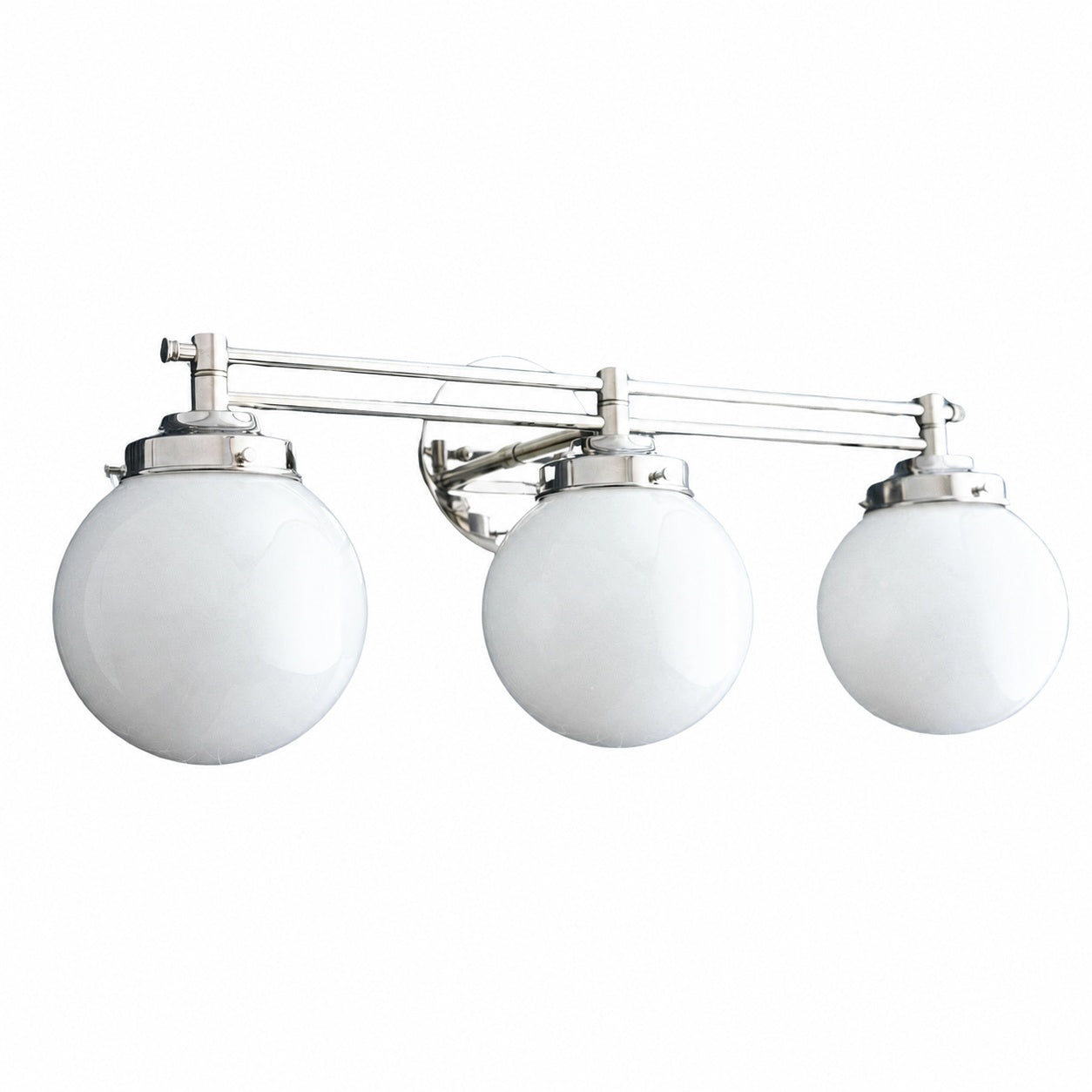 Glorica Glass Contemporary Vanity Light - 3 Light Globe Bathroom Fixture Opal Glass