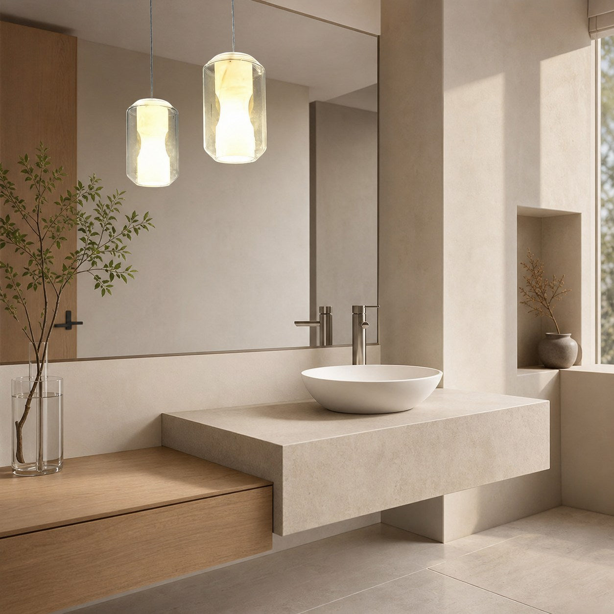 Glass Alabaster Pendant Lamp