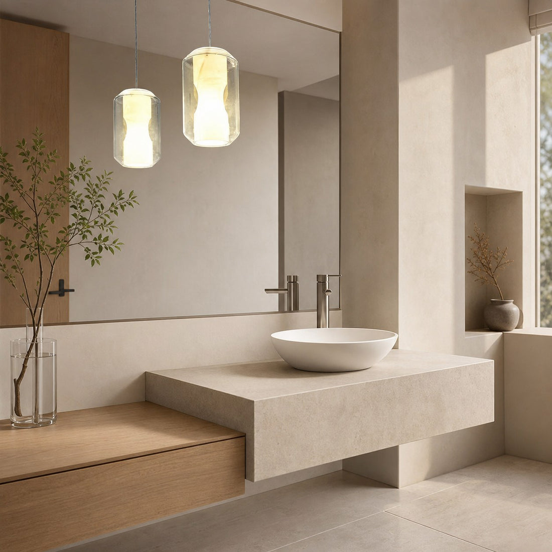 Glass Alabaster Pendant Lamp
