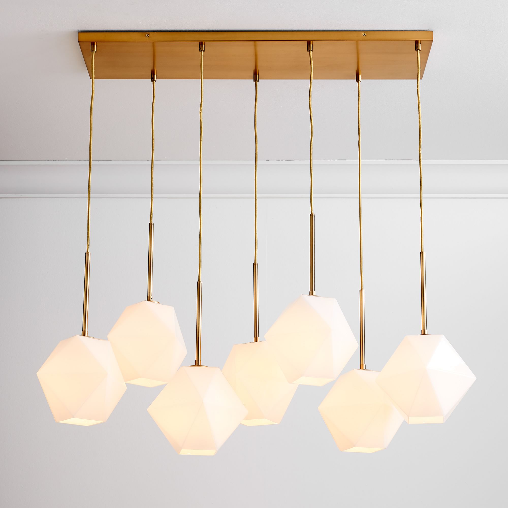 Talvior Luminous Geometric 7-Light Faceted Glass Chandelier