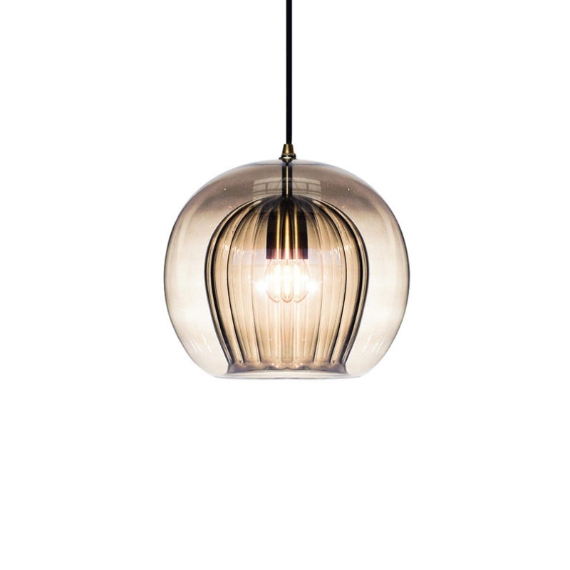 Modern Pleated Glass Pendant Light