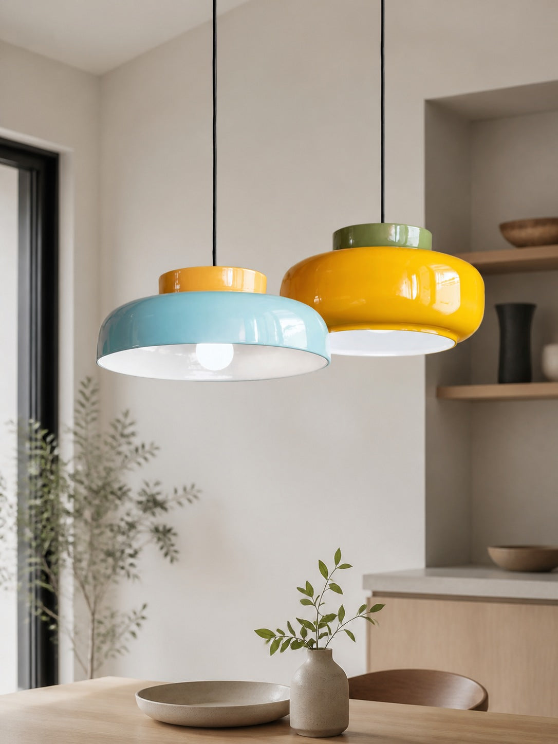 Fiesta Colorful Bowl Shaped Nordic Ceramic Pendant Lamp