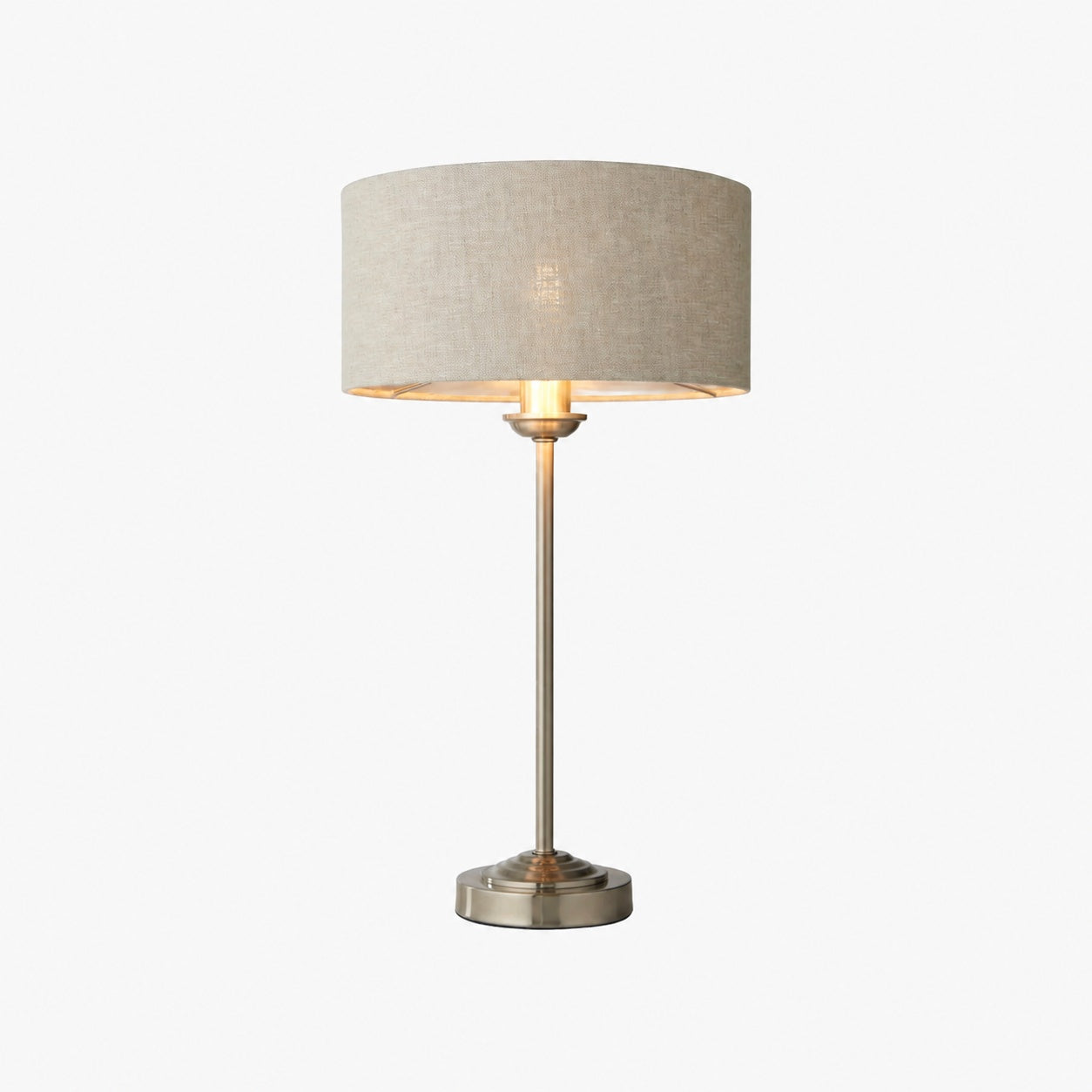 Tela 1‑Light and 3‑Light Table Lamp – Modern Linen & Metal for Bedside or Living Room