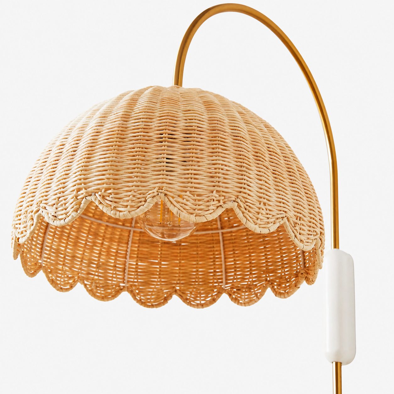 Olvara Scalloped Rattan Bubble Sconce - Whimsical Wall Lamp for Nurseries