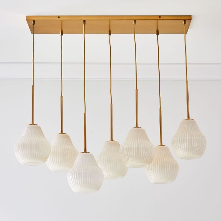 Rivrona Contemporary 7-Light Chandelier - Modern Glass Lighting for Dining Rooms