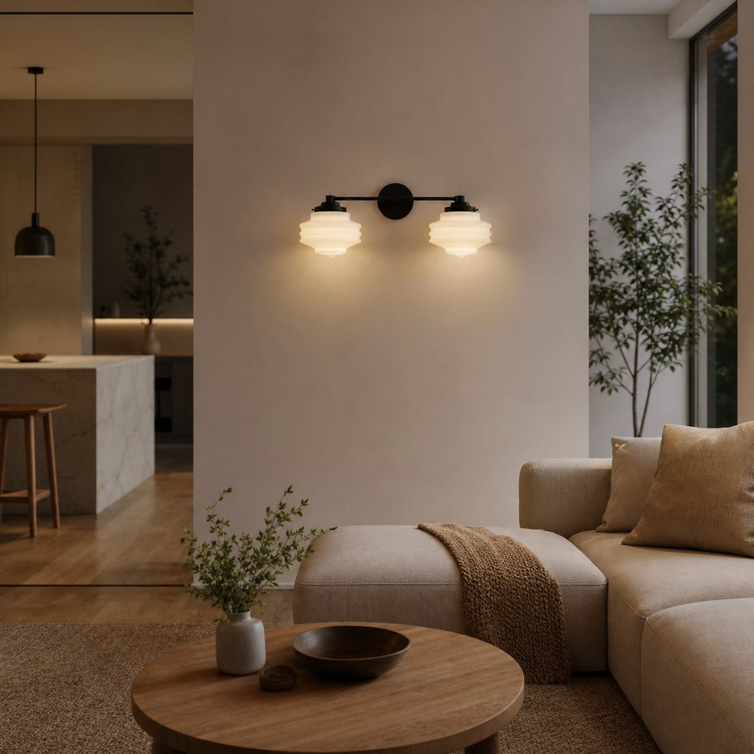 Geotower Glass Modern Wall Sconce - Glass Globe Light - Elegant Home Fixture