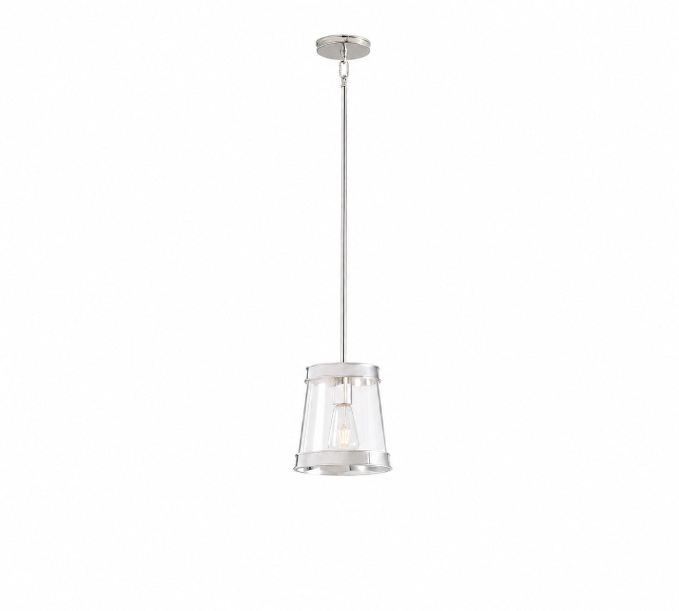 Driscoll Glass Drum Pendant Light - Contemporary Brass Hanging Lamp