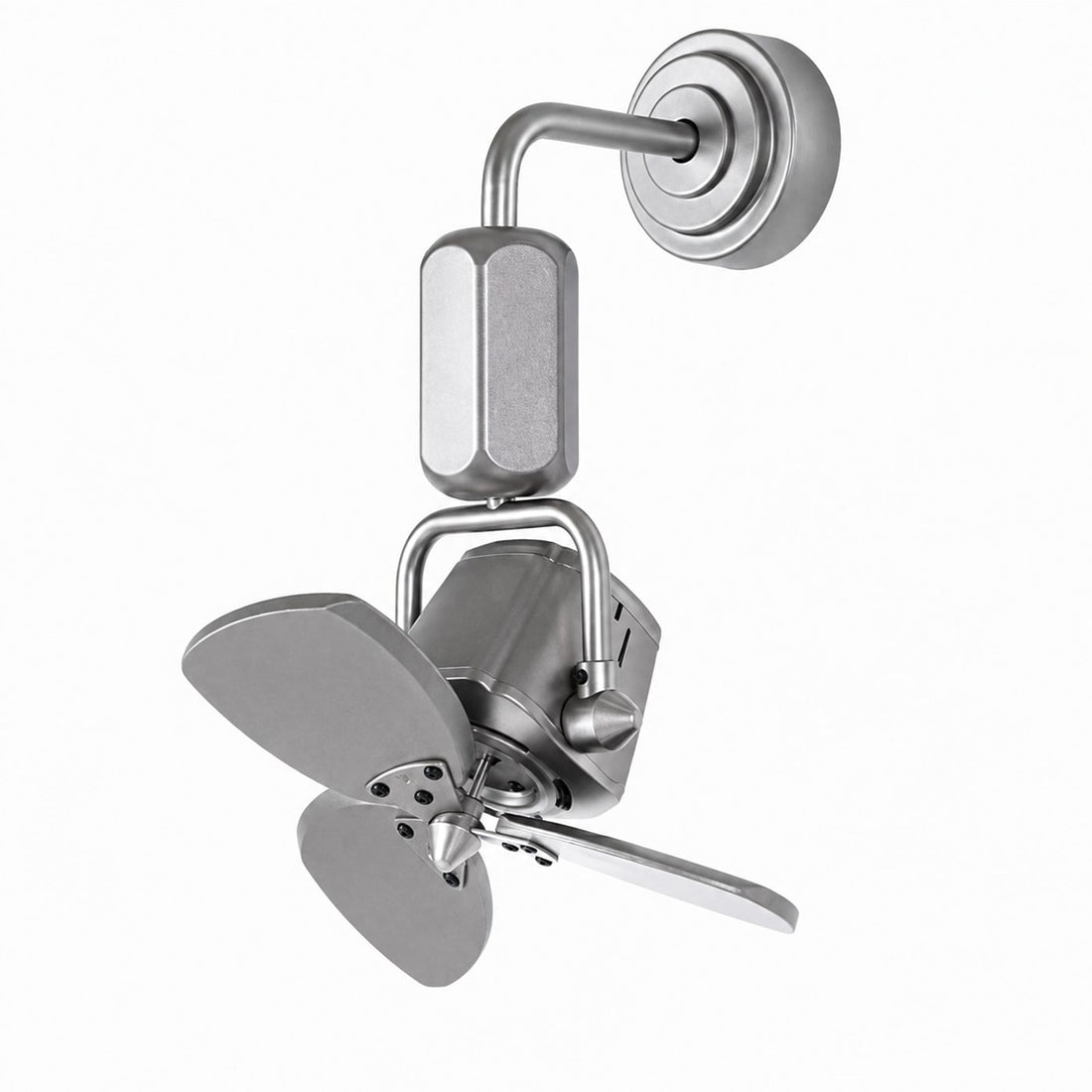 Adjustable compact fan in antique silver