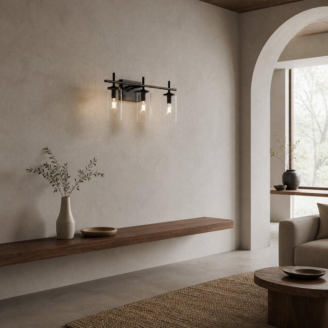 Trivella 3-Lights Wall Lamp - Linear Minimal Profile Contemporary Wall Lamp for Hallway