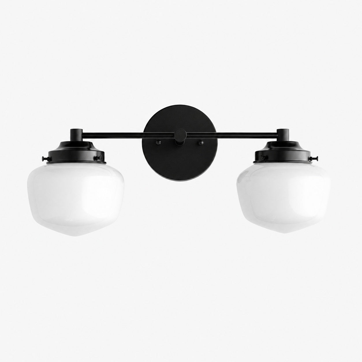 Opalume Glass Art Deco Vanity Light - Bathroom Wall Sconce with White Glass Shades