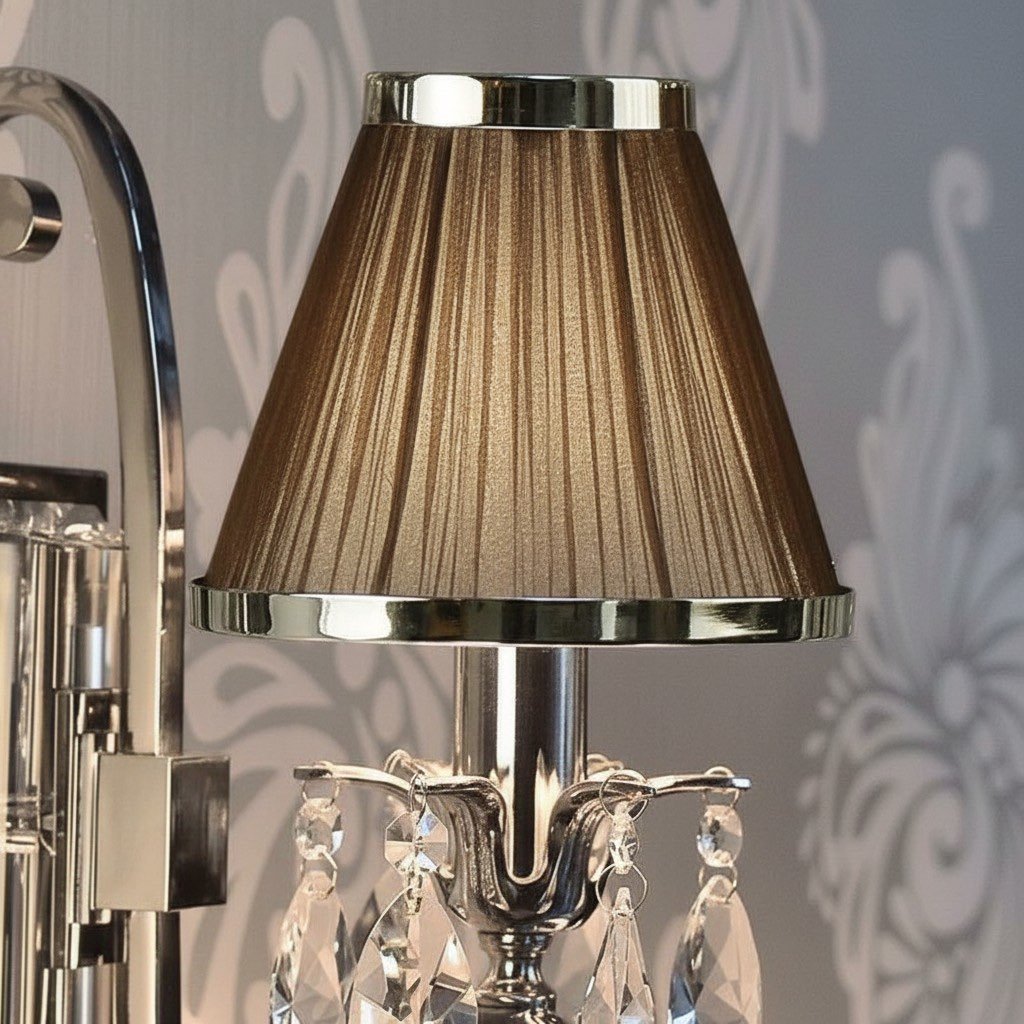Talonis Luxury Crystal Wall Sconce – Chrome Finish Frame for Bedrooms and Home Décor