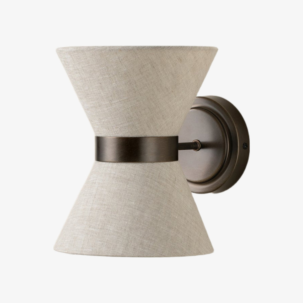 Ankora Wall Light - Bow-Tie Linen Shade Design Aged Brass Metal Sconce for Hallway