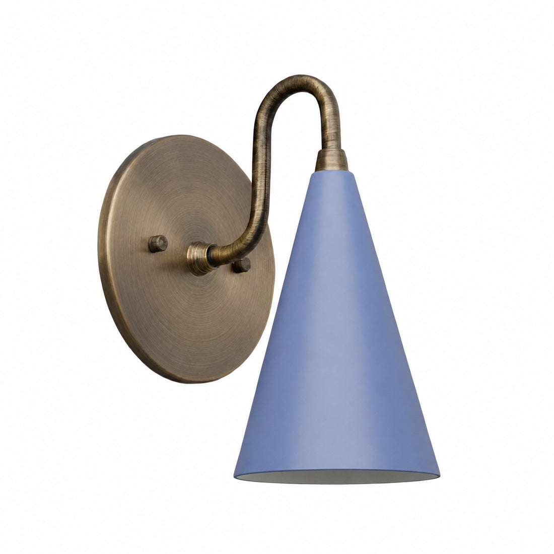 Curva Metal Cone Shade Sconce – Vintage Brass Wall Light for Entryway or Stairwell