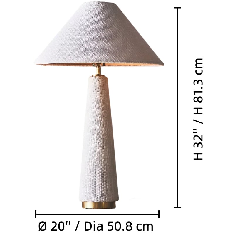 Ceruna Cone Shaded Table Lamp - Elegant Fabric for Living Room and Entryway