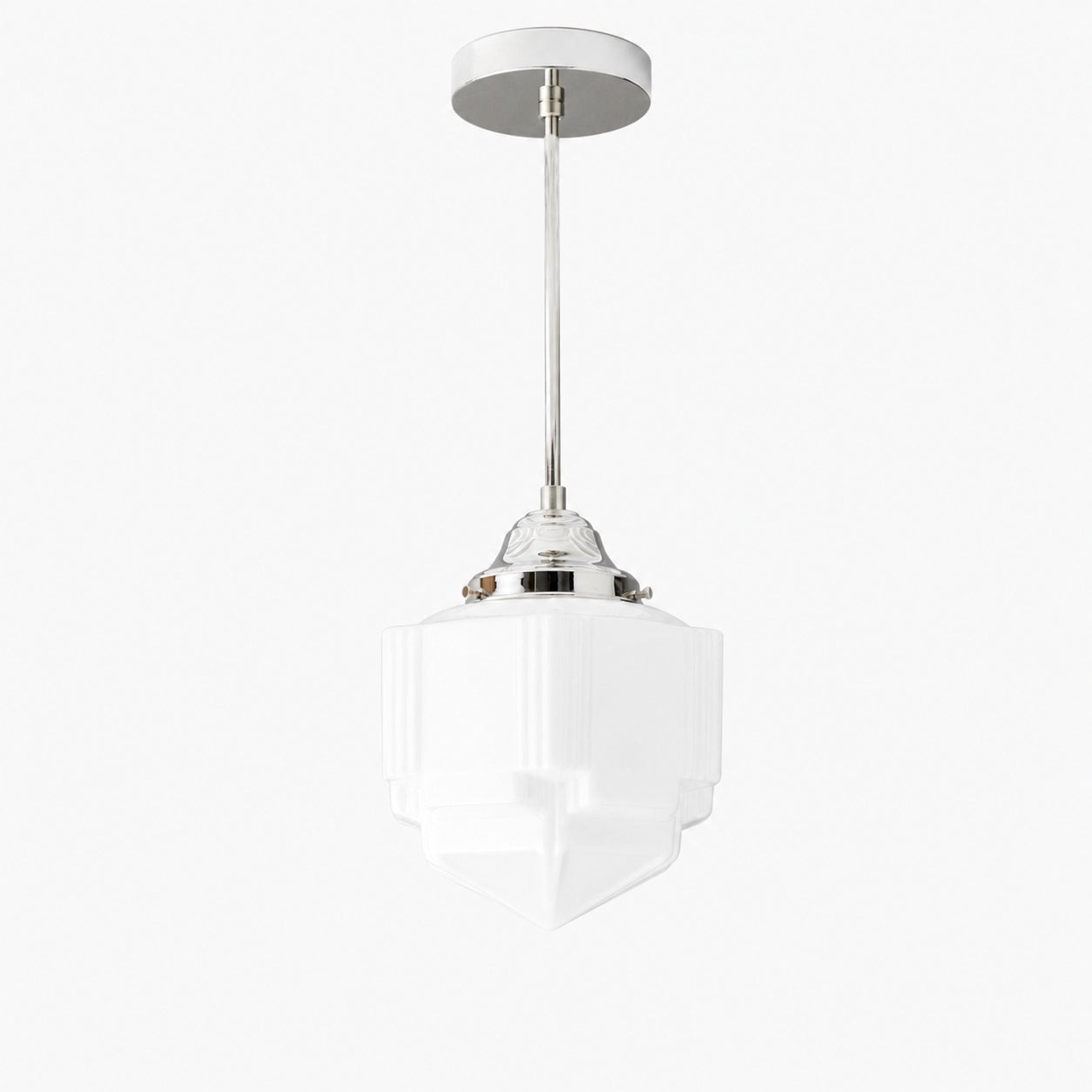 Geotower Glass Modern Pendant Light - Skyscraper Design - Brass or Black or Nickel Finish