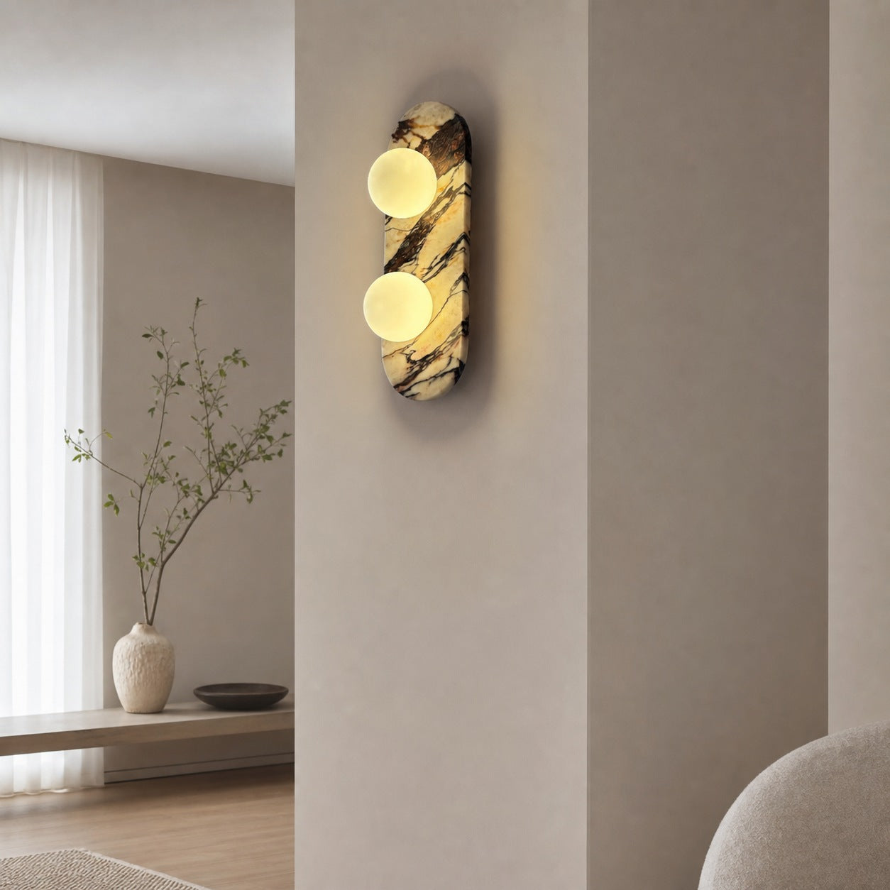 Modern Minimalist Vertical Wall Lamp with Slim Profile for Bedroom Bedside and Accent Lighting