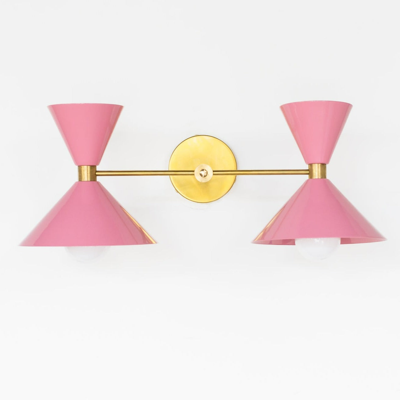 Double Cone Wall Sconce Light - Brass Finish Hourglass Style for Home