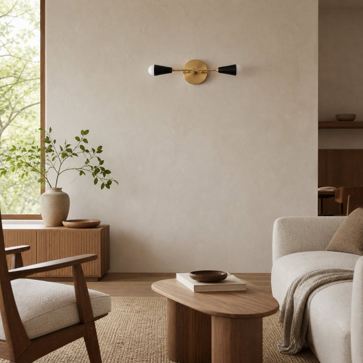 Mobilux Line Minimalist Vanity Light Fixture - Mid Century Bathroom Sconce