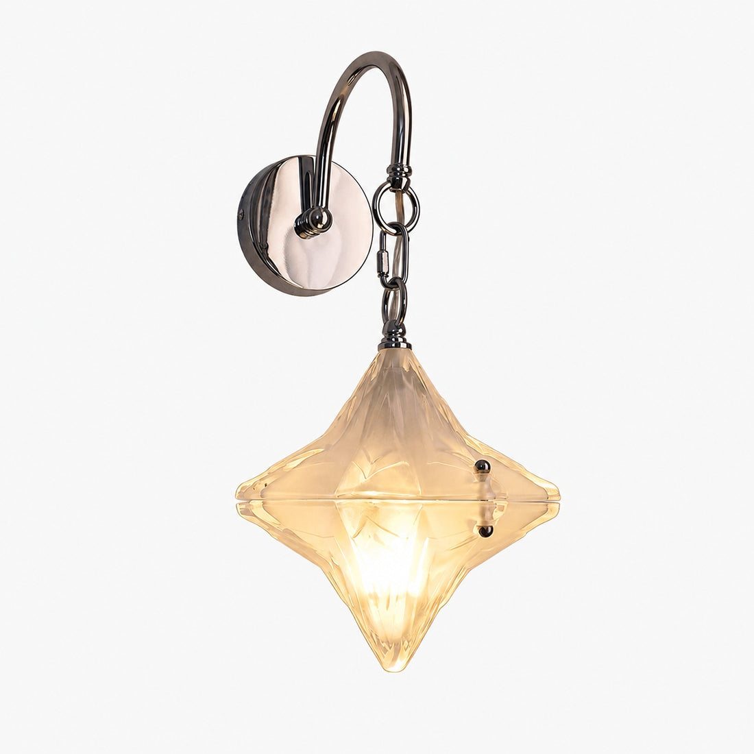 Art Deco Star Wall Sconce - Frosted Glass Light for Hallway - Astris Selene