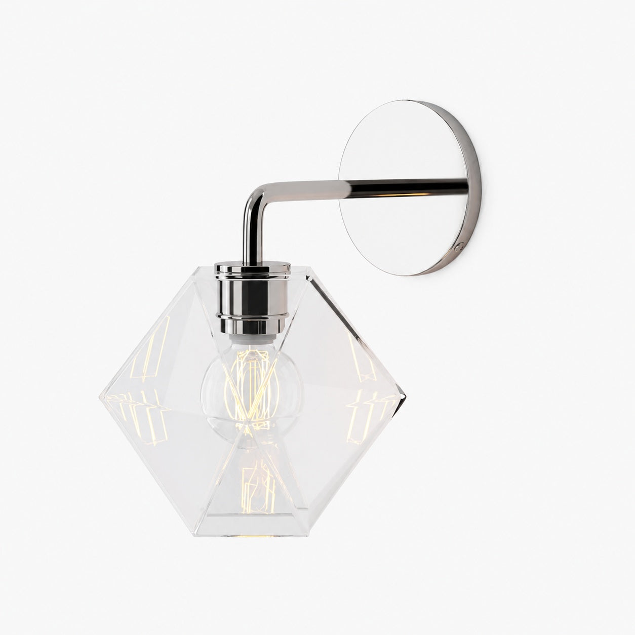 Talvior Geometric Modern Bathroom Sconce - Faceted Shade Light in Luxe Finishes