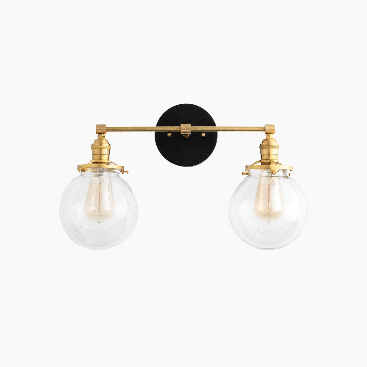Lumio Globe Glass Globe Vanity Light - Modern Two Light Bathroom Sconce