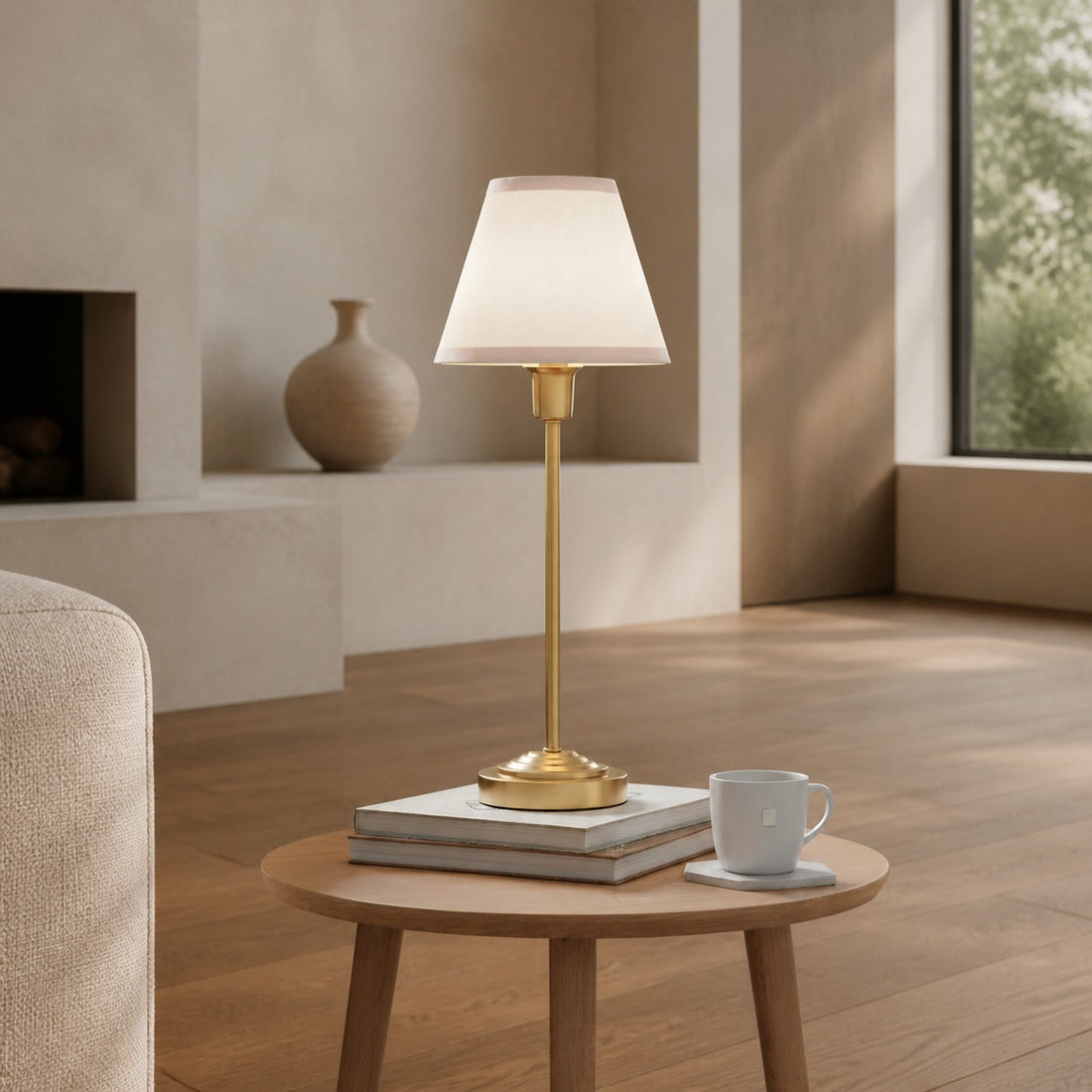 Bronzuno Textured Fabric Desk Lamp – Modern Metal Base Lighting for Offices or Lounges