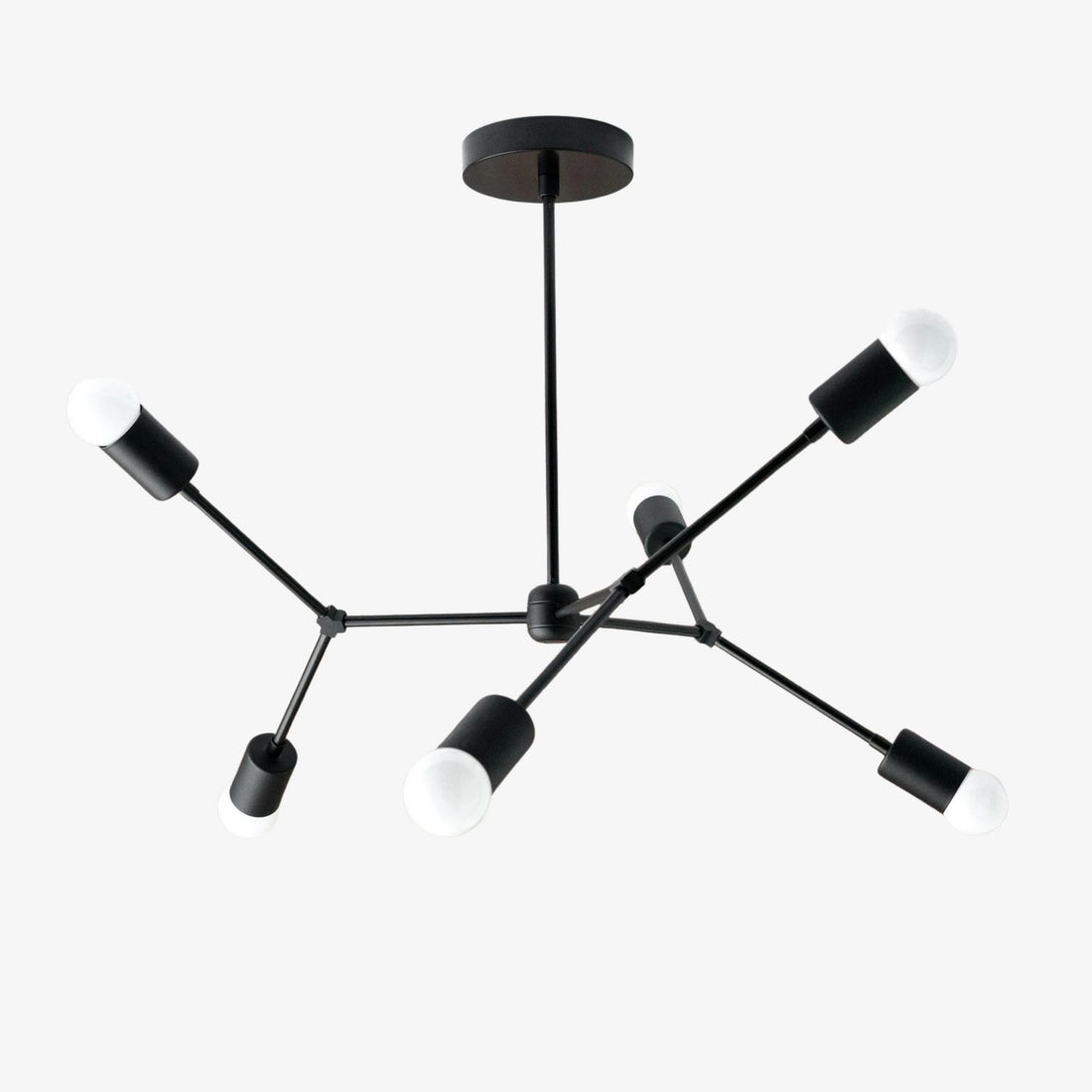Lunivera Industrial Metal Chandelier – Sleek Geometric Ceiling Light Fixture for Living Room