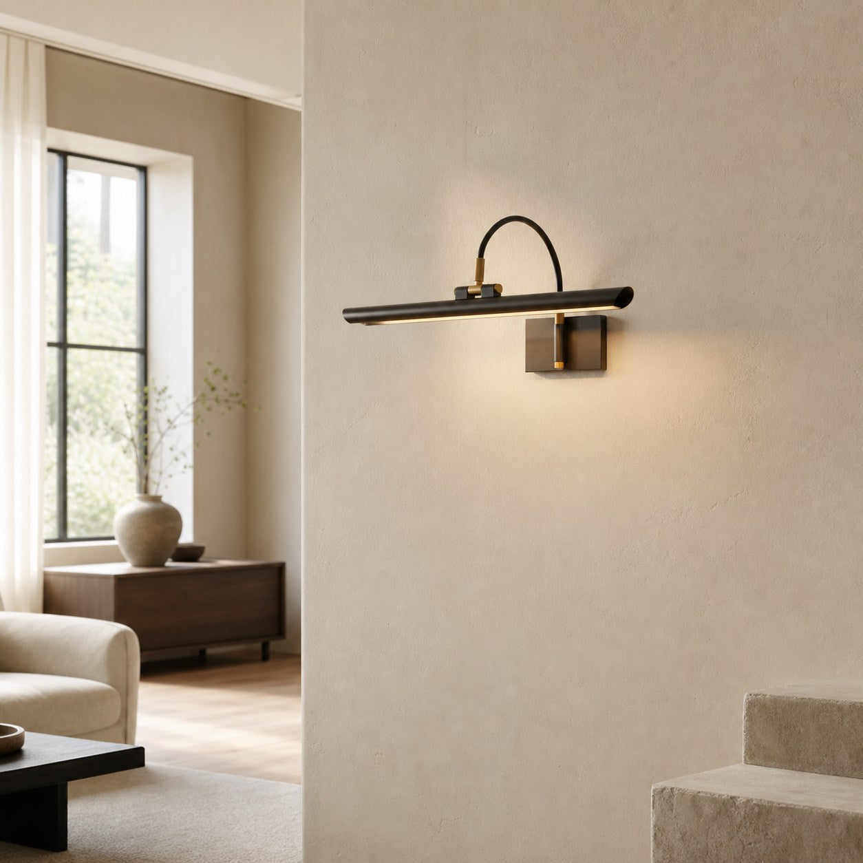 Aurix Picture Light – Slim Shade Artwork Illumination Metal Finish Wall Fixture for Gallery
