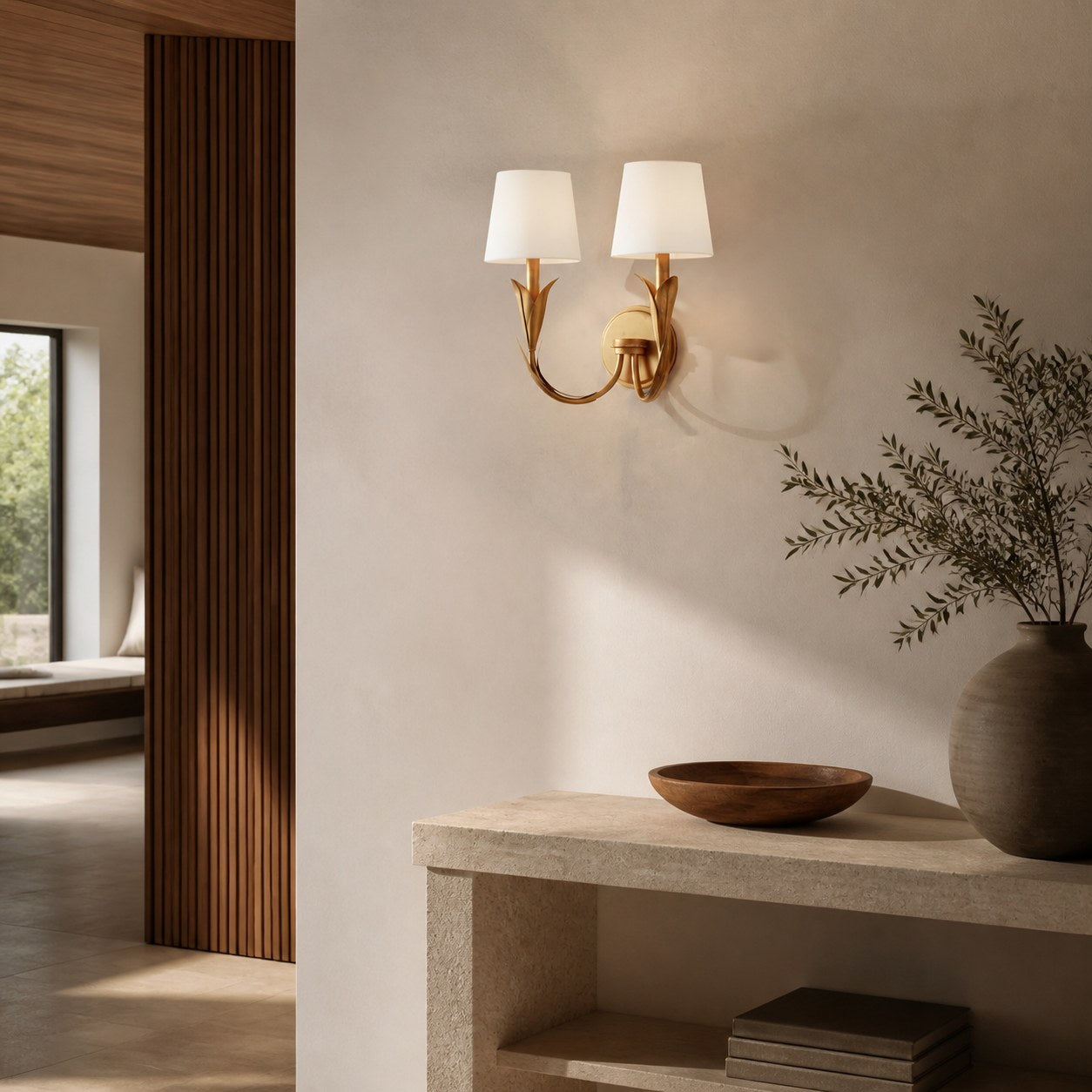 Duova Wall Lamp - Curved Reed-Like Metal Arms Design for Bedroom, Living Room or Bathroom