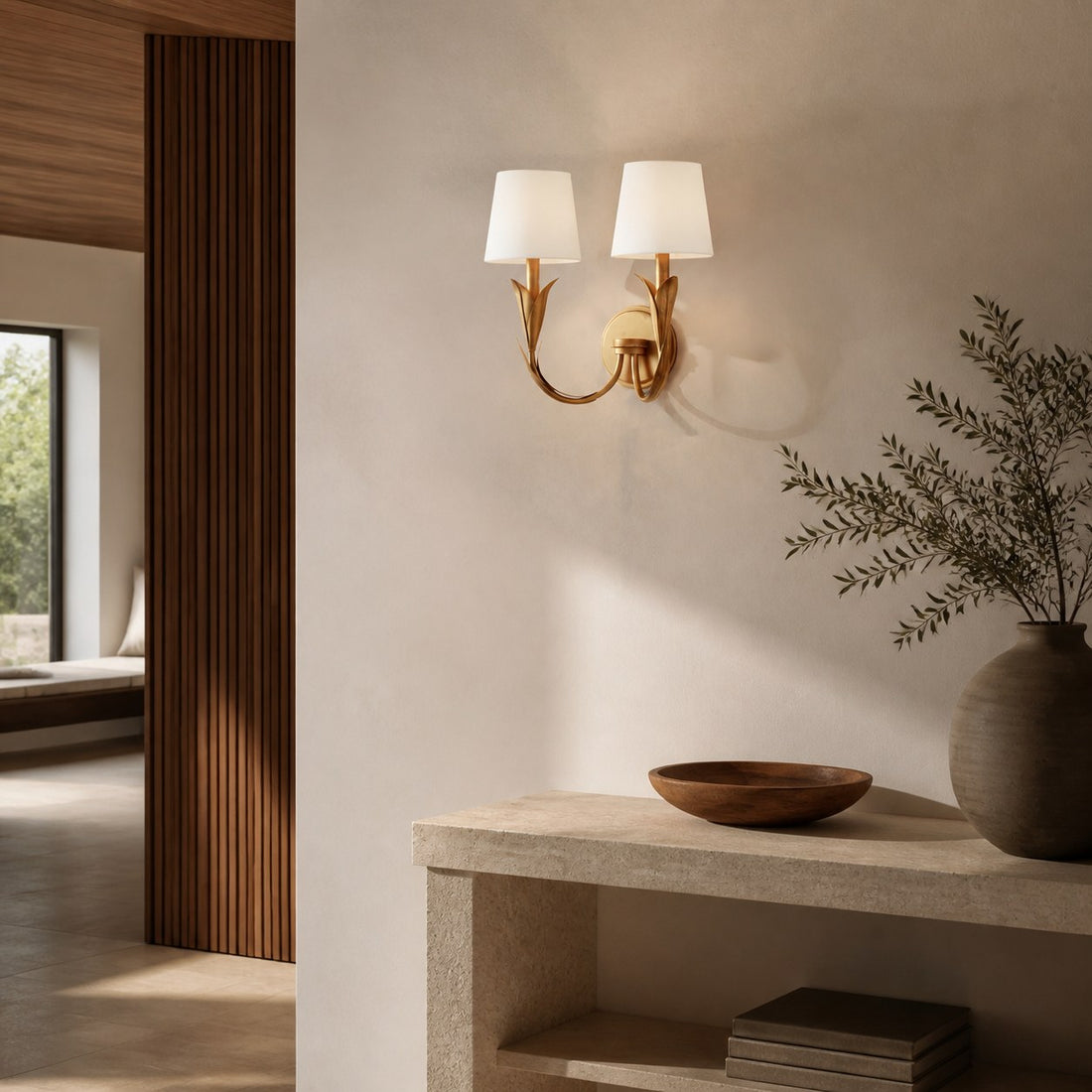 Duova Wall Lamp - Curved Reed-Like Metal Arms Design for Bedroom, Living Room or Bathroom